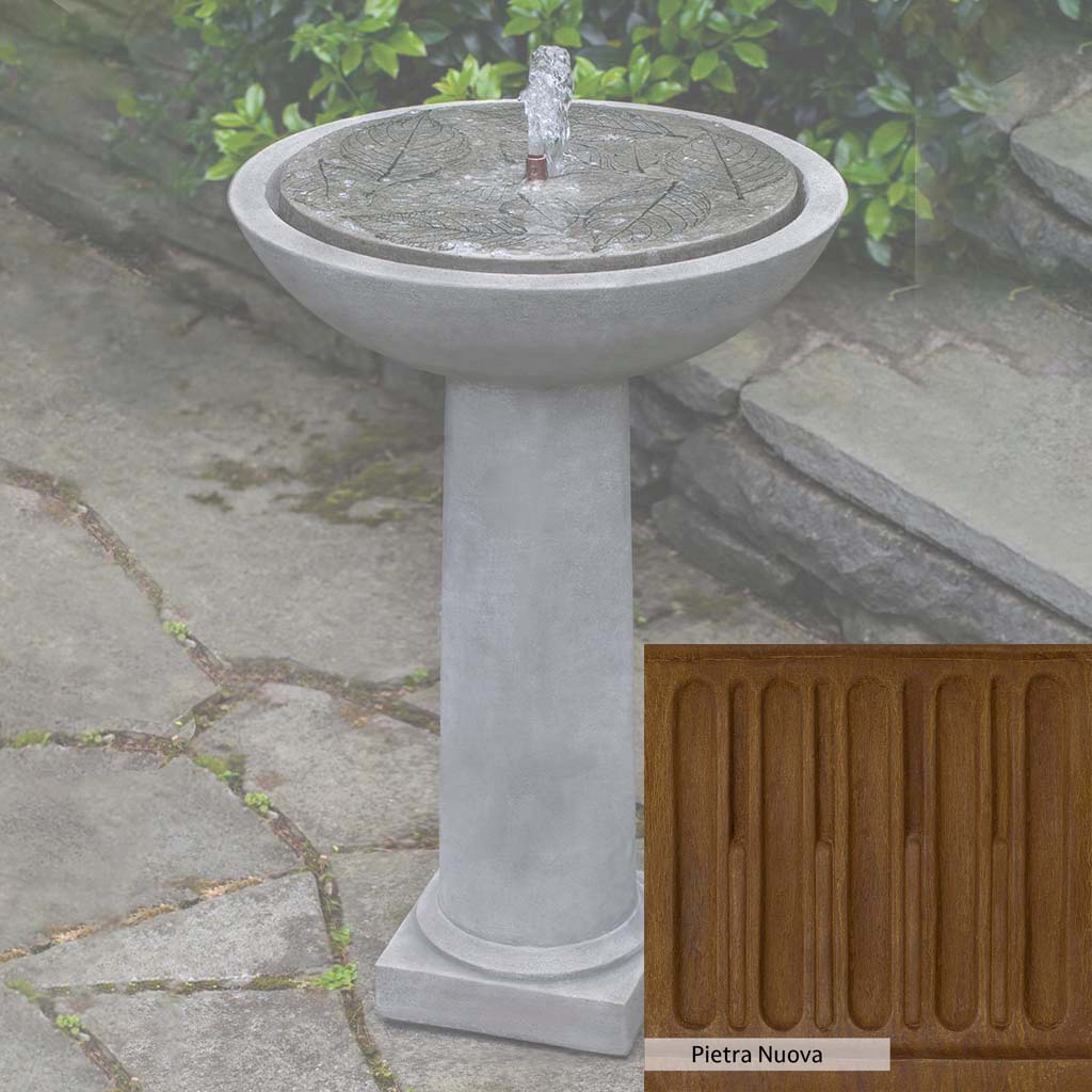 Campania International Hydrangea Leaves Birdbath Fountain